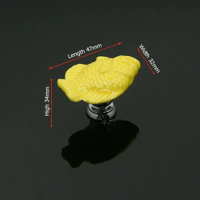 Cartoon fish shaped knobs - ceramic furniture handles