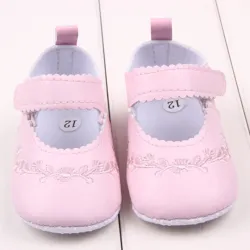 Lederschuhe - mit Blumenmuster - für Neugeborene / Babys