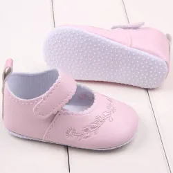 Lederschuhe - mit Blumenmuster - für Neugeborene / Babys