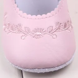 Lederschuhe - mit Blumenmuster - für Neugeborene / Babys