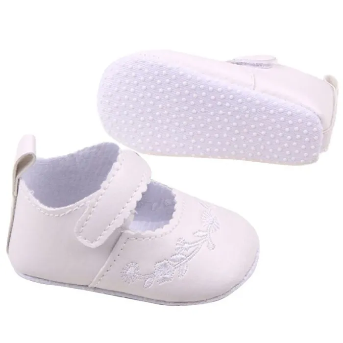 Lederschuhe - mit Blumenmuster - für Neugeborene / Babys