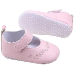 Lederschuhe - mit Blumenmuster - für Neugeborene / Babys