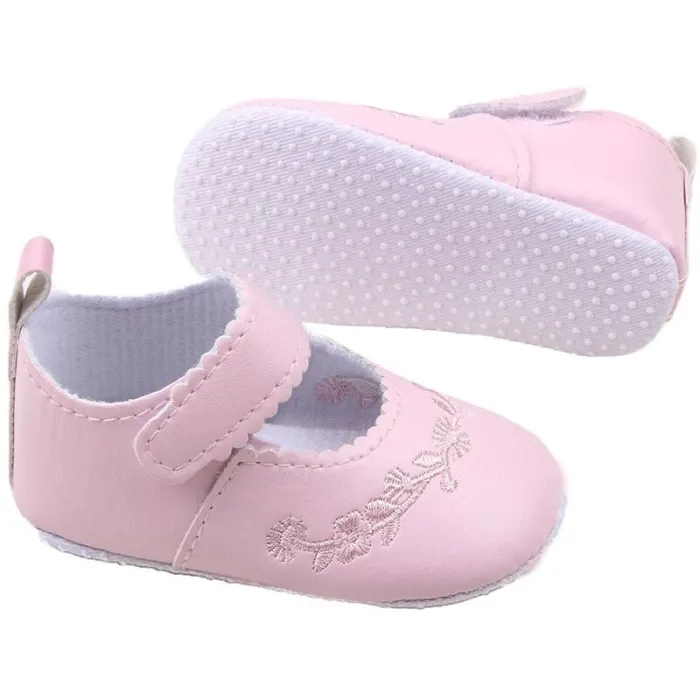 Lederschuhe - mit Blumenmuster - für Neugeborene / Babys