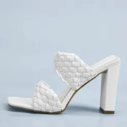 SandaliasWeaved-tie - low ankle heels - open toe