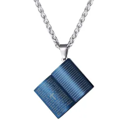 Heilige Bijbel hanger - met ketting - roestvrij staalKettingen