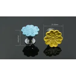 Orchid shaped furniture knobs - handles - ceramicFurniture