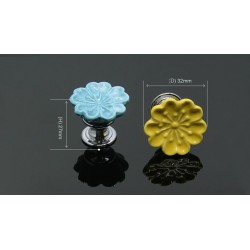 Orchid shaped knobs - ceramic - cabinets / cupboards / handles