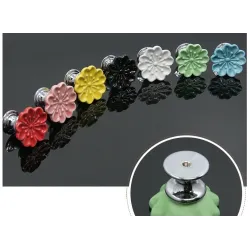 Orchid shaped furniture knobs - handles - ceramicFurniture