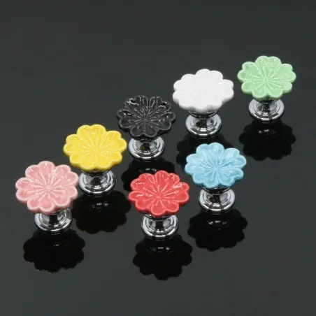 Orchid shaped knobs - ceramic - cabinets / cupboards / handles