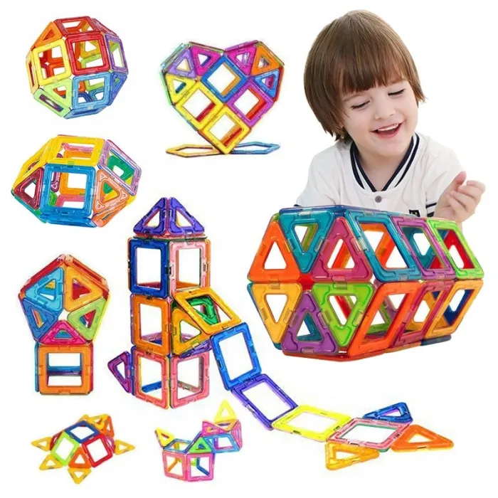 Mini magnetic building blocks - construction set - 50 pieces