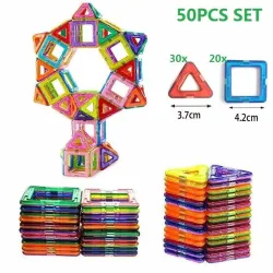 Mini klocki magnetyczne - zestaw konstrukcyjny - 50 sztukKonstrukcja