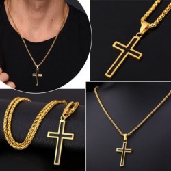 Necklace with cross pendant - stainless steel