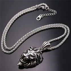 CollaresNecklace with lion charm - unisex - gold color - stainless steel - giftt