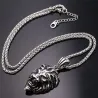 Lion head pendant - stainless steel necklace