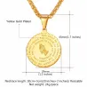 Medallion and chain - praying hands - gold in color - unisex - gift