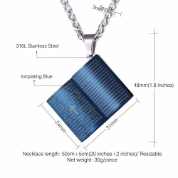 Heilige Bijbel hanger - met ketting - roestvrij staalKettingen