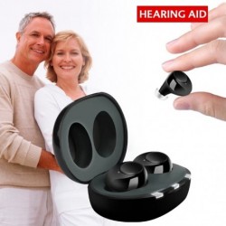 Usynlig høreapparat - USB genopladelig - med opladningsboks
