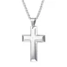 Cross with prayers - necklace - stainless steel