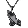 Biddende handen hanger - met ketting - roestvrij staalHalskettingen