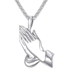 Necklace - praying hands - unisex - giftR - 22 Inch