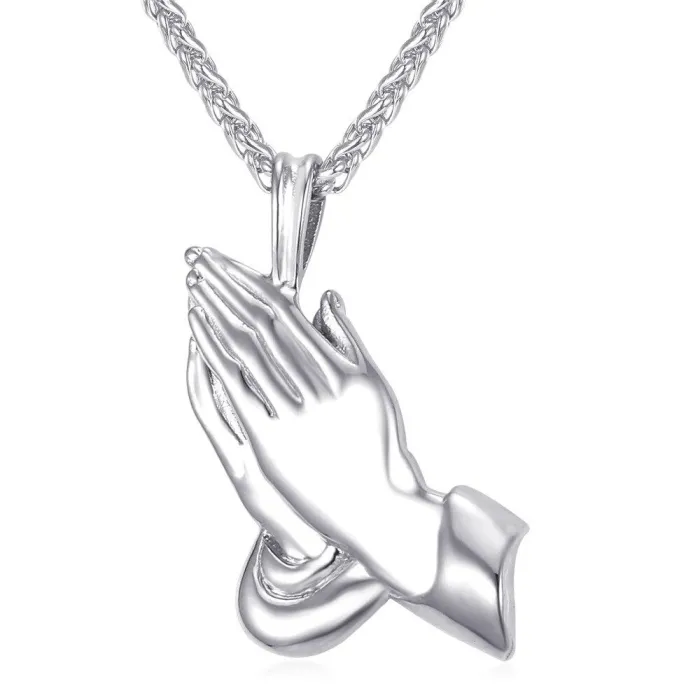 Necklace - praying hands - unisex - giftR - 22 Inch