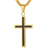 Necklace with cross pendant - stainless steel