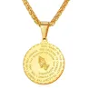Medallion and chain - praying hands - gold in color - unisex - gift