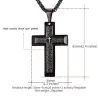 Cross with prayers - necklace - stainless steel