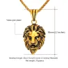 Lion head pendant - stainless steel necklace