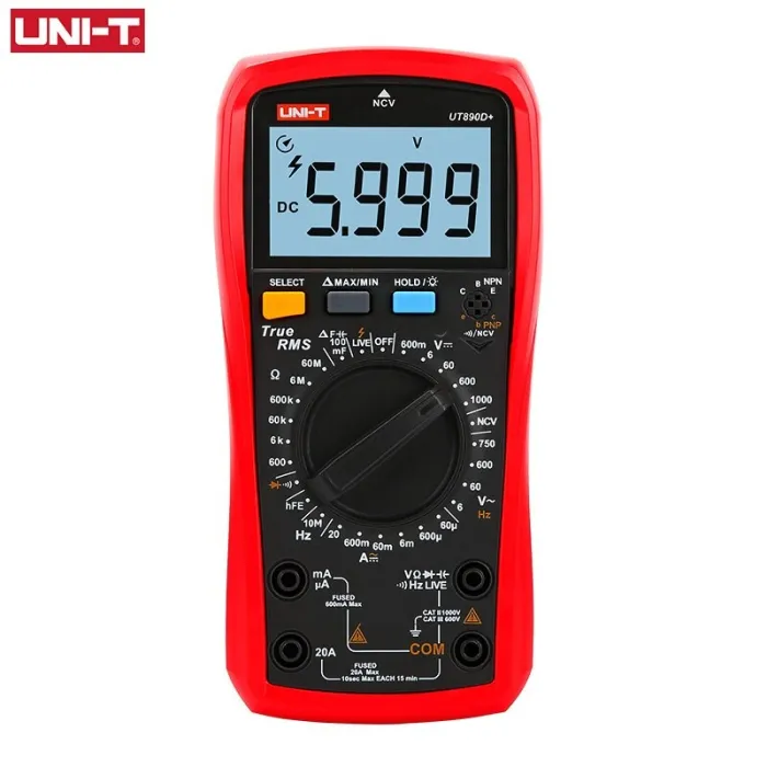 UNI-T - Digitalmultimeter - True RMS / UT890C / UT890D / AC / DC Temperaturtester - mit Hintergrundbeleuchtung