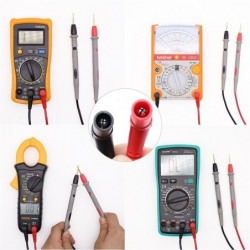 Digital multimeter probe - silicone-wire / needle-tip - universal test leads - with alligator clip