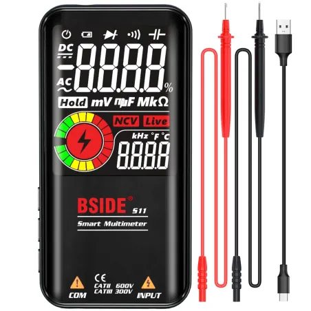 Digital multimeter - 9999 Counts - 3.5"LCD color display - DC AC voltage - capacitance