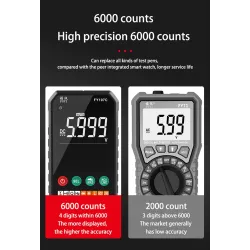 Digital multimeter - 6000 counts - RMS AC DC NCV transistor - capacitor - temperature / voltage smart meter