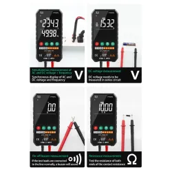 Digital multimeter - 6000 counts - RMS AC DC NCV transistor - capacitor - temperature / voltage smart meter