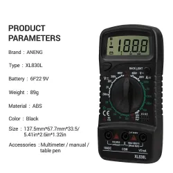 MultimetrosANENG XL830L  multimeter - digital -automatic - capacity