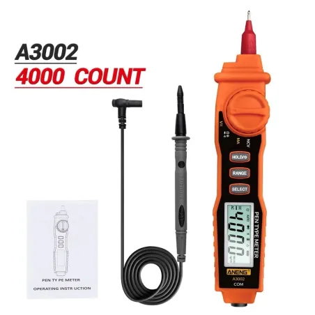 MultimetrosANENG A3002 professional digital multimeter - 4000 counts with non contact AC/DC voltage resistance