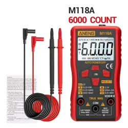 MultimetrosANENG M118A digital mini multimeter - holds 6000counts - flashlight - automatic