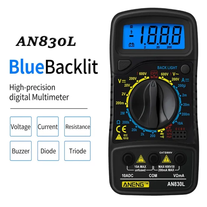 XL830L / AN830L - cyfrowy multimetr LCD - AC / DC / OHM / tester napięcia / prąduMultimetry