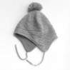 Knitted beanie - with ears protection / pom pom - for girls / boys