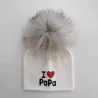 I Love Mama & Papa - cappello in caldo cotone con pon pon - per neonati / bambini