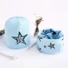 Gorras y sombrerosGorro y bufanda de algodón - conjunto para niñas / niños - estrellas / copos de nieve / cisnes