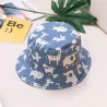 Cappello estivo da pescatore - con lacci regolabili - per ragazze/ragazzi - stampa animalier