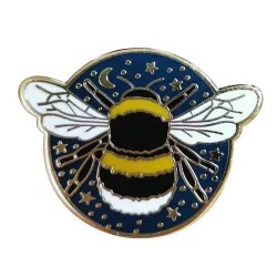 Hummel mit Stern / Mond - Kristallbrosche - Anstecknadel