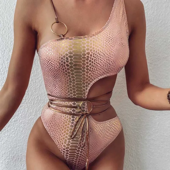 Snake skin - bikini / bathing suit - with ring strap