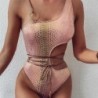 Sexy bikini / jednoczęściowy kostium kąpielowy - z ozdobnymi pierścieniami - skóra wężaStroje Kąpielowe