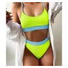 Sexy ribbed bikini set - high waistBeachwear