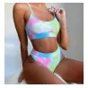 Sexy ribbed bikini set - high waistBeachwear