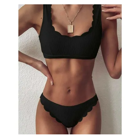 Sexy bikiniset - geribbeld - met push upBadkleding