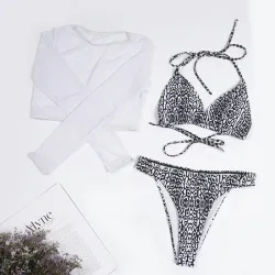 Swimwear for women 2021 - long sleeve  - three piece sets - neon colors