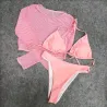 Swimwear for women 2021 - long sleeve  - three piece sets - neon colors